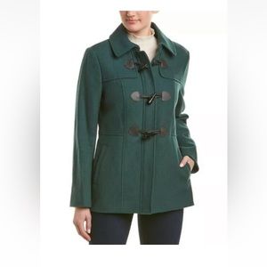 Brooks Brothers Wool Blend Toggle Coat Hunter Green Sz 8